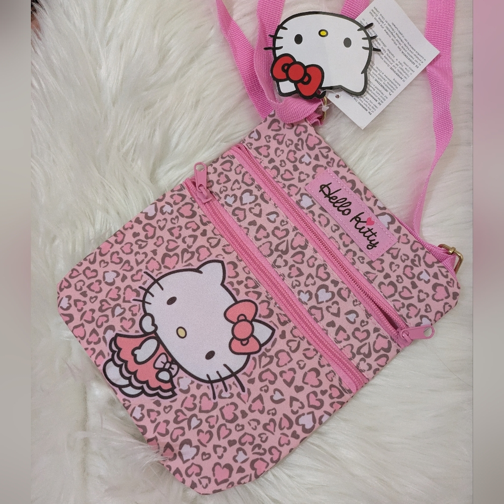 Sanrio Hello Kitty Animal Print Pink Crossbody Bag New With Tags